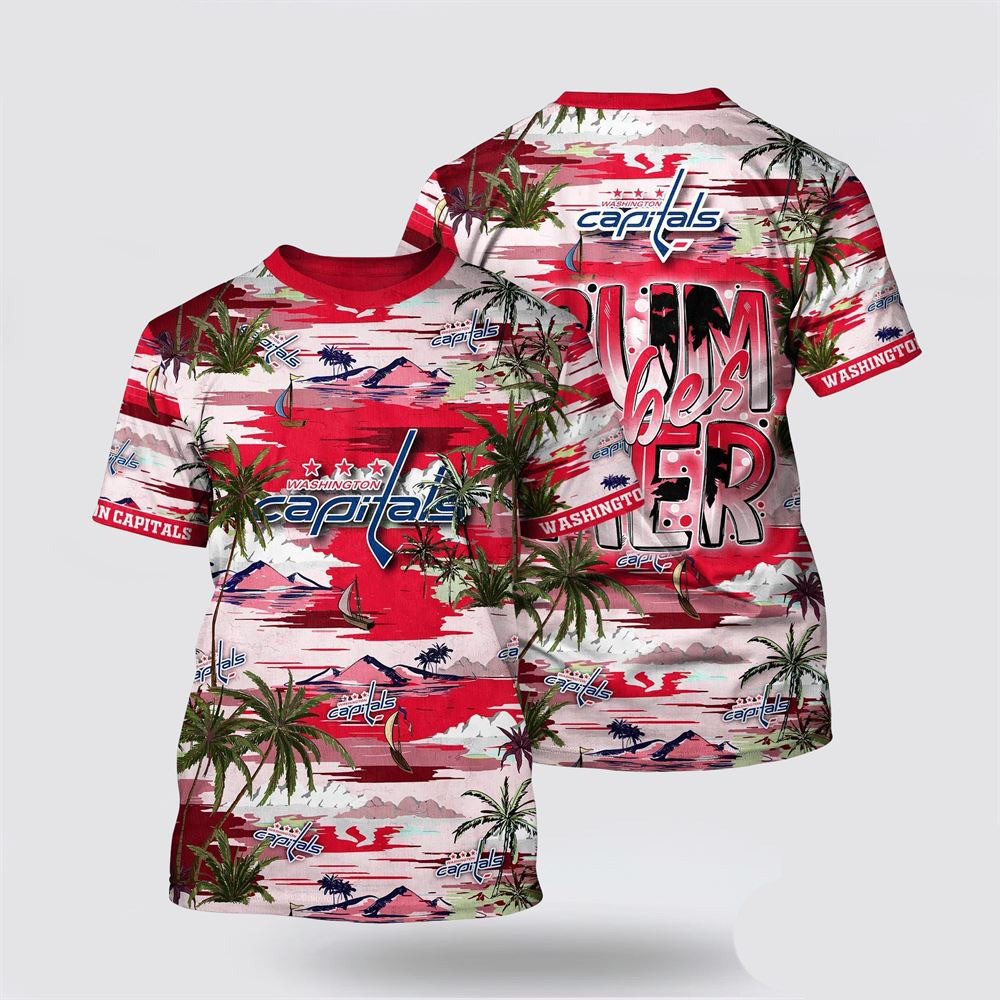NHL Washington Capitals Tropical Desert Island Motif Summer Shirt Ice Hockey Fan Gifts