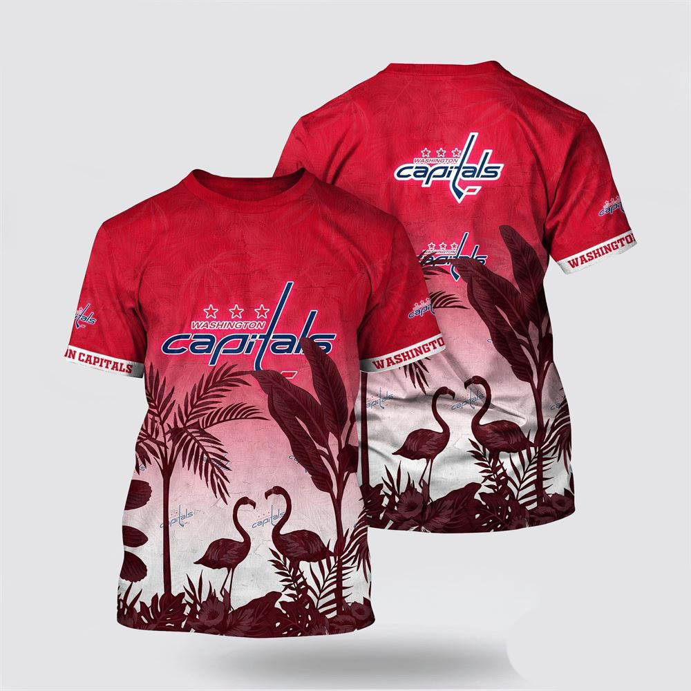 NHL Washington Capitals Tropical Flamingo Pattern Summer Shirt Cool Gifts For Hockey Fans