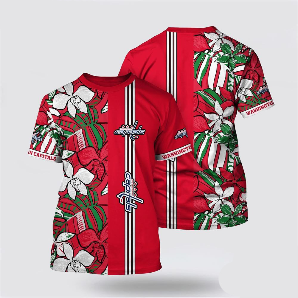 NHL Washington Capitals Tropical Forest Floral Pattern Summer Shirt Good Gifts For Hockey Fans