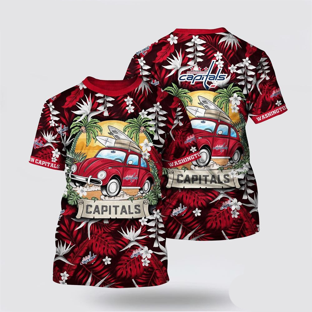 NHL Washington Capitals Tropical Forest Motif Car Traveling Summer Shirt Gifts For Fans