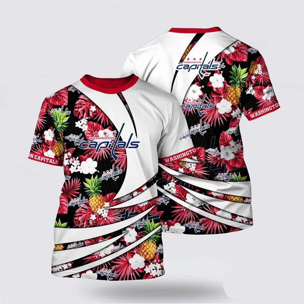 NHL Washington Capitals Tropical Pineapple Summer Shirt Presents For Hockey Fans
