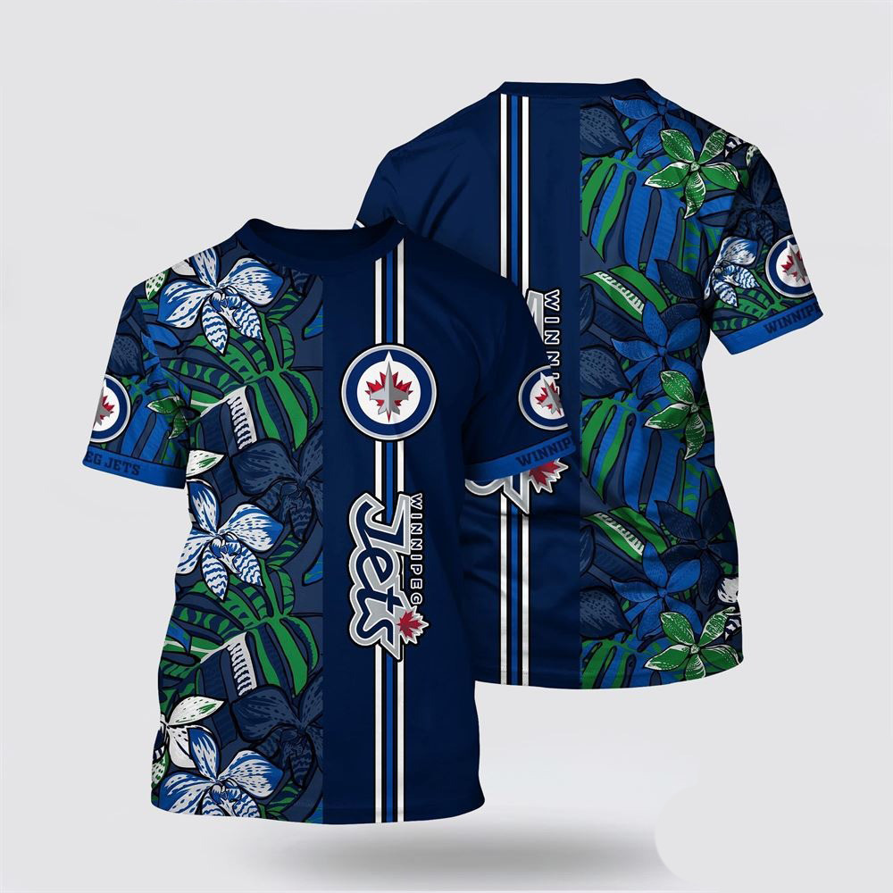 NHL Winnipeg Jets Tropical Forest Floral Pattern Summer Shirt Gift Ideas For Hockey Lovers