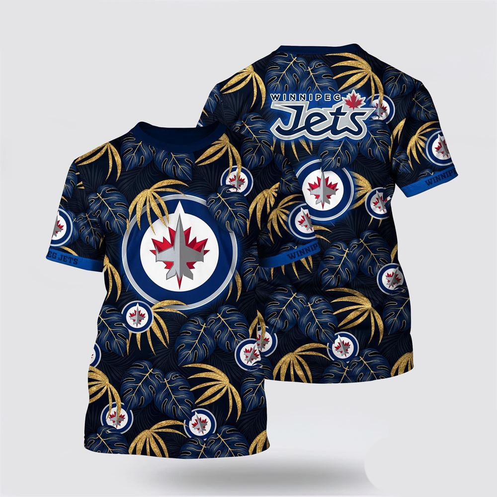 NHL Winnipeg Jets Tropical Motifs Summer T-Shirt Birthday Gifts For Hockey Fans