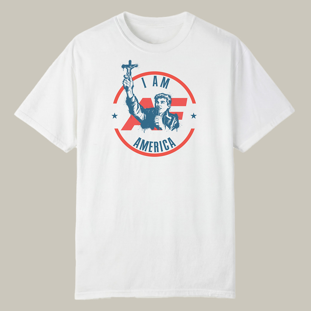 Nick Fuentes Merch I Am America Faith T-Shirt Nick Fuentes Pattern Gifts For Supporters