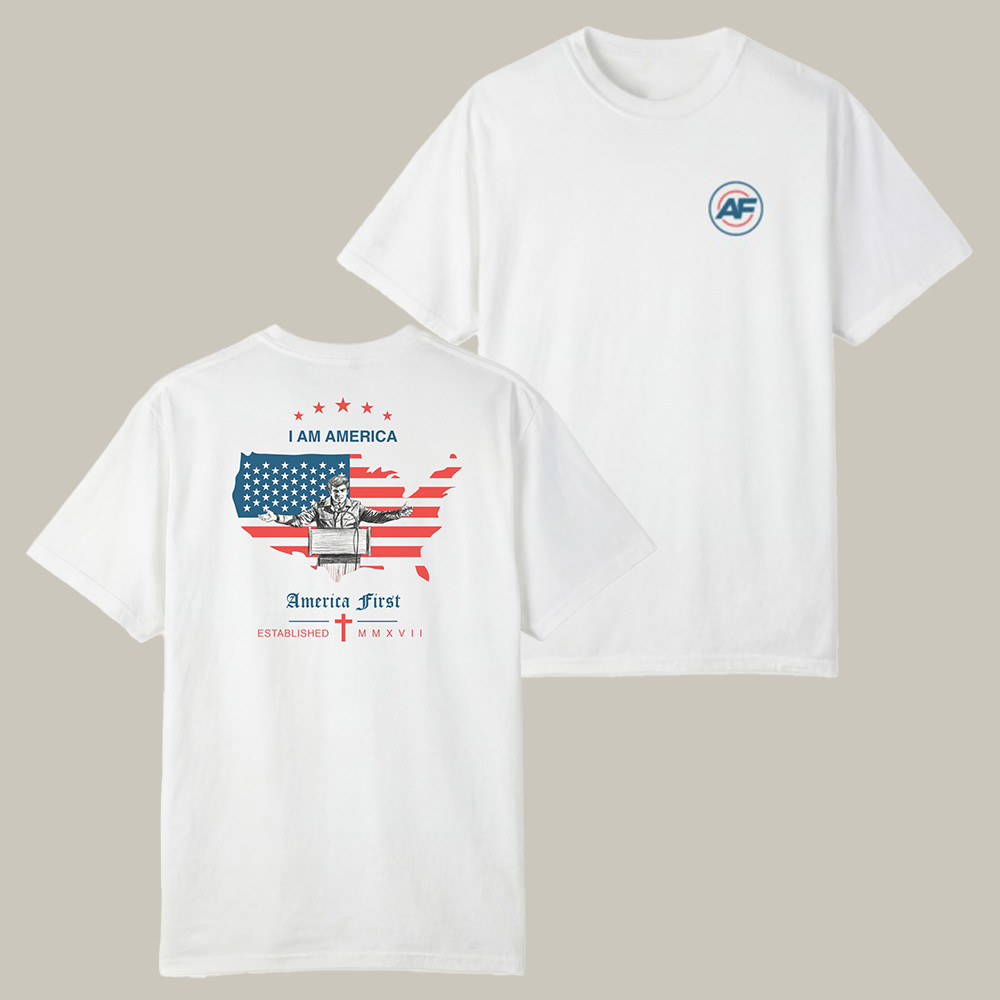Nick Fuentes Merch I Am America T-Shirt America First American Flag Apparel Patriotic Gifts