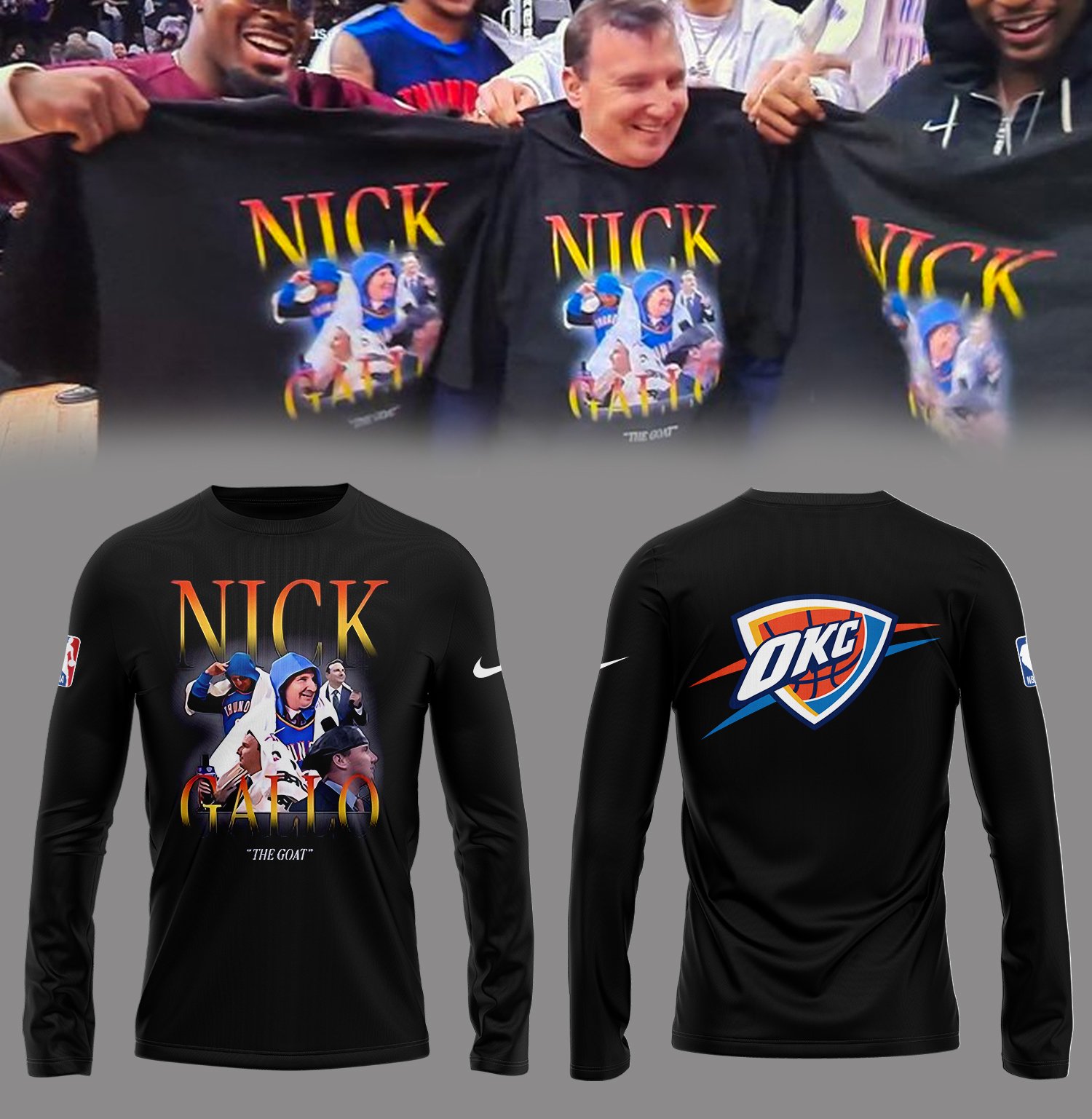 Nick Gallo The Goat Long Sleeve Shirt Best Gifts For Basketball Lovers