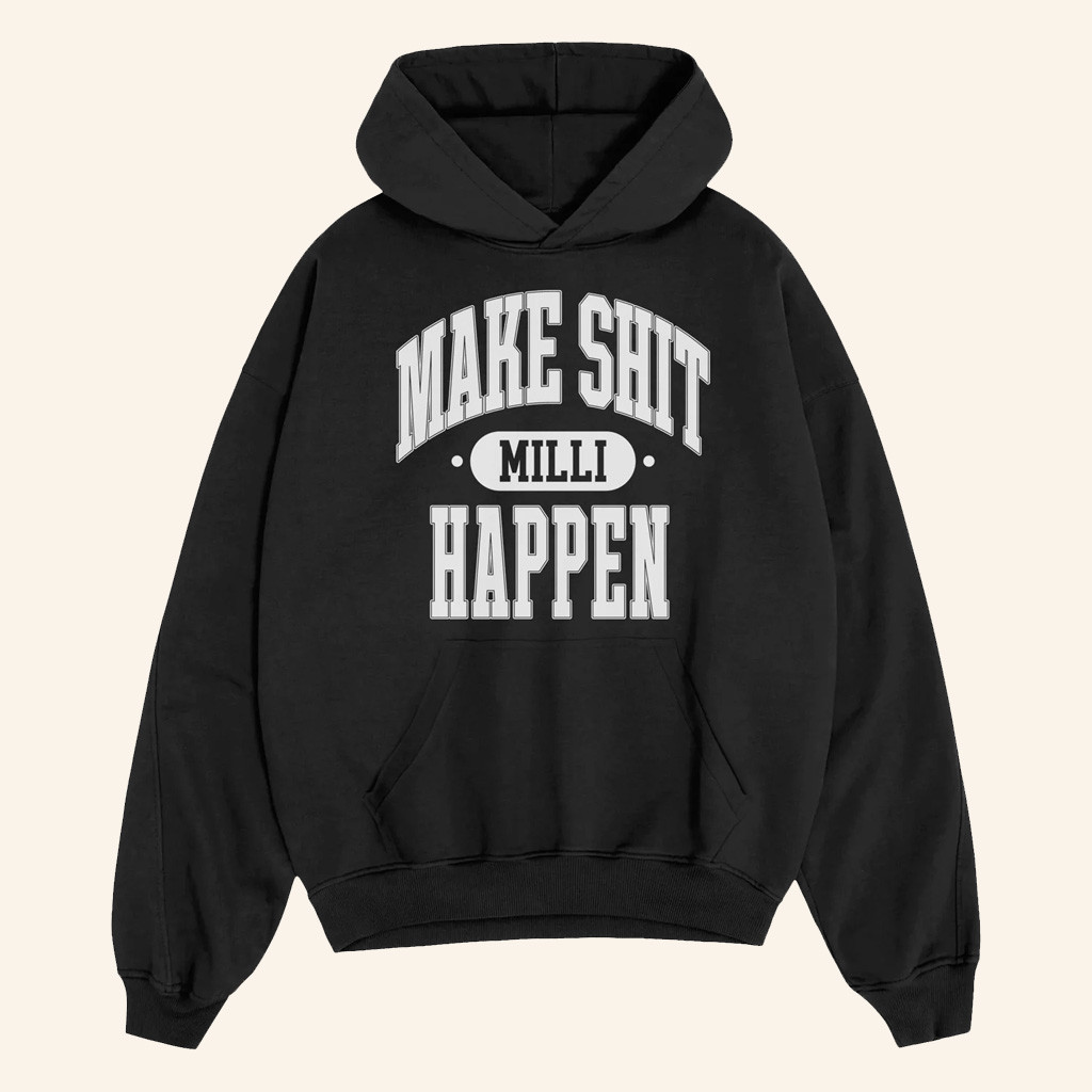 Nick Nayersina Merch Make Shit Happen Collegiate Black Hoodie Christmas Presents For Boyfriend Nick Nayersina Merch Make Shit Happen Collegiate Black Hoodie Christmas Presents For Boyfriend