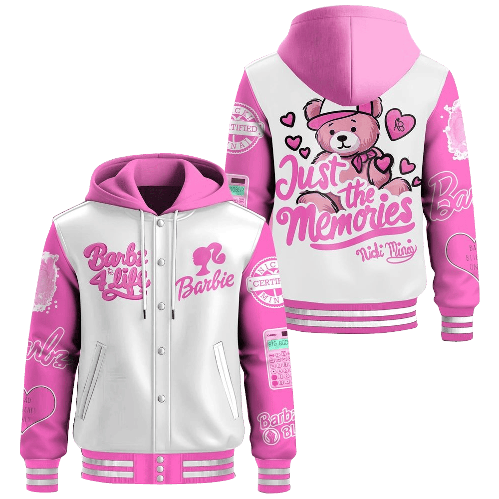 Nicki Minaj Barbie For Life Hooded Varsity Jacket Cool Mothers Day Gifts Gift for Sister