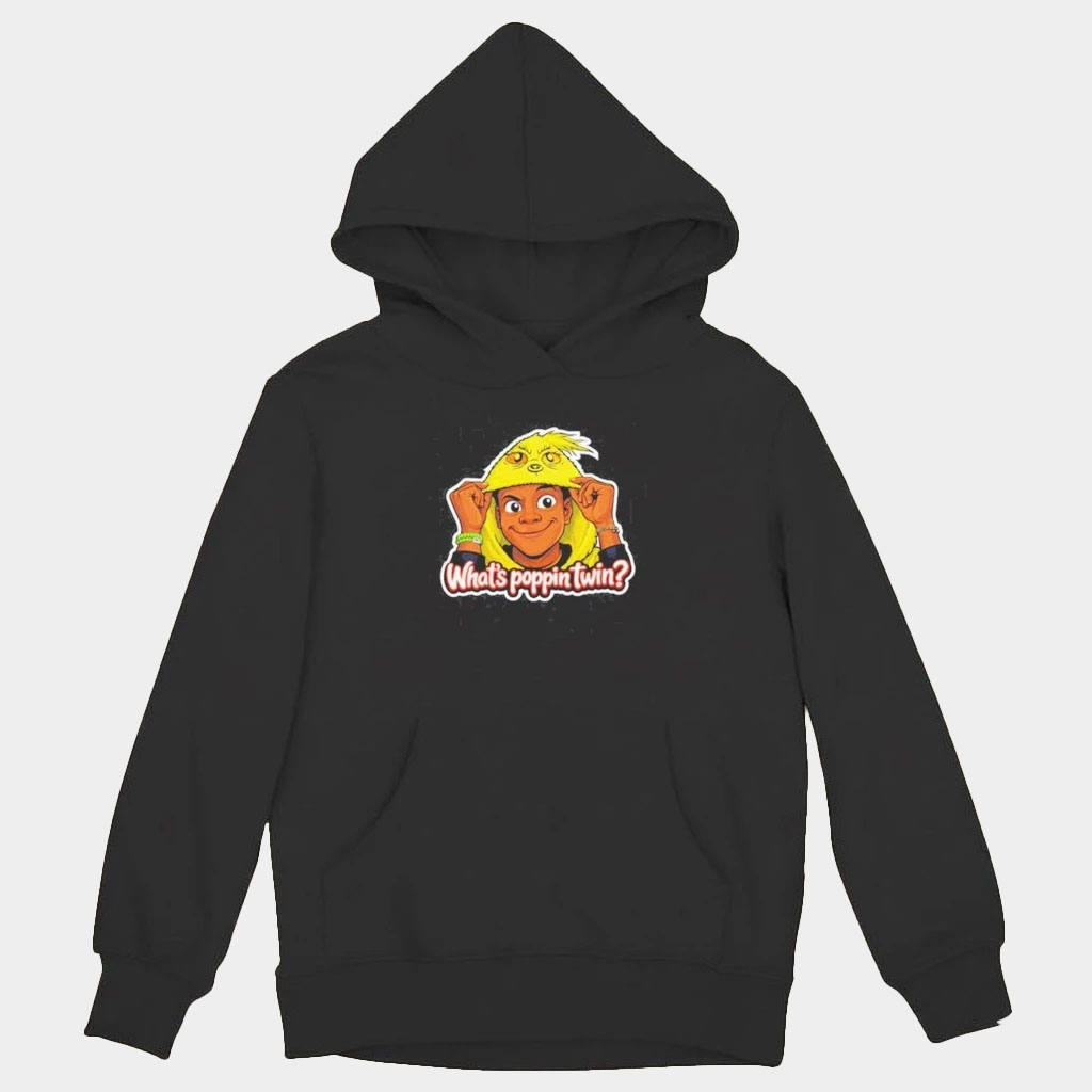 Nicktoontime Merch What's Poppin Twin Black Hoodie Birthday Gift For Son-1 Nicktoontime Merch What's Poppin Twin Black Hoodie Birthday Gift For Son-1