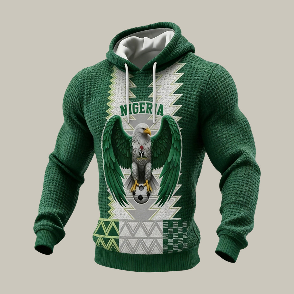 Nigeria National Soccer Pattern Hoodie 2026 FIFA World Cup Apparel Soccer Lover Present