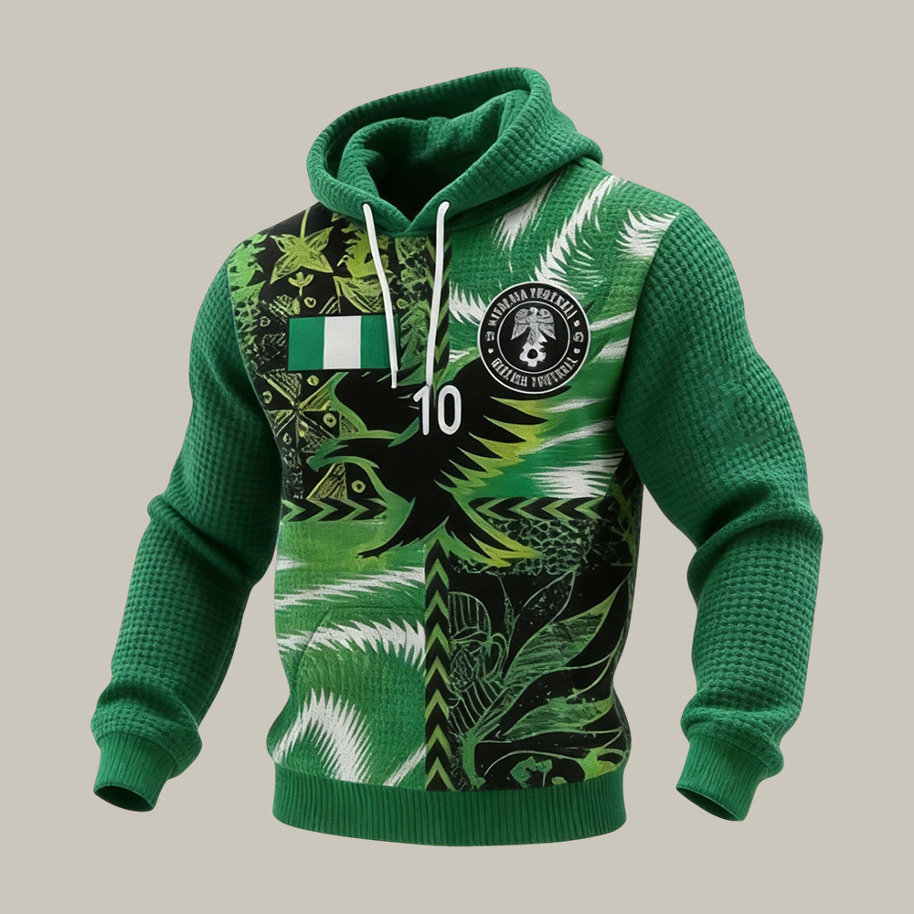 Nigeria National Soccer Pattern Hoodie FIFA World Cup 2026 Apparel Soccer Lover Gift