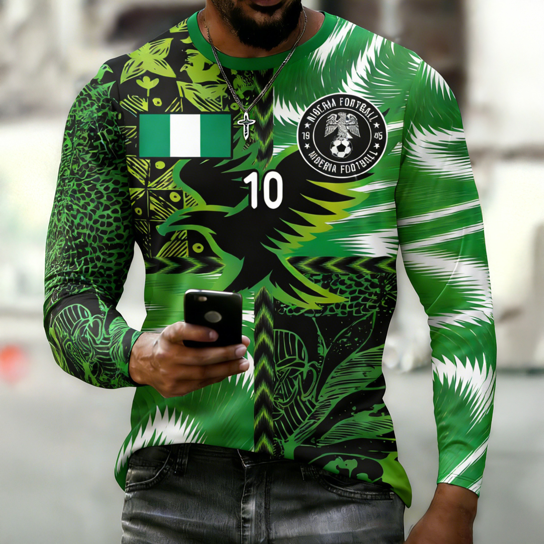 Nigeria National Soccer Team Long Sleeve Shirt FIFA Club World Cup Bracket Merch Fan Gear
