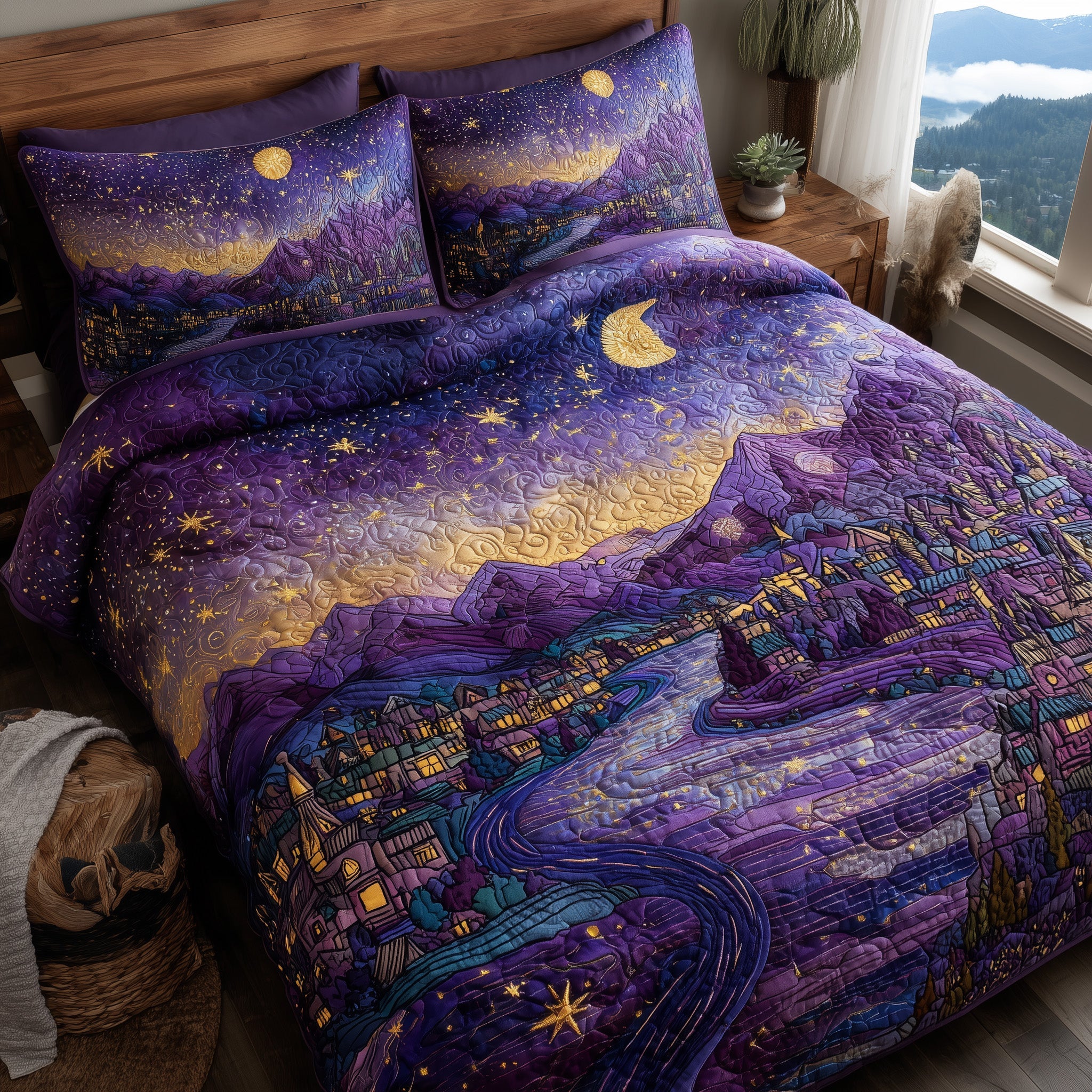 Night Court City of Starlight Quilted Bedding Set Duvet Cover Bedspread Awesome Gifts For Book Lovers