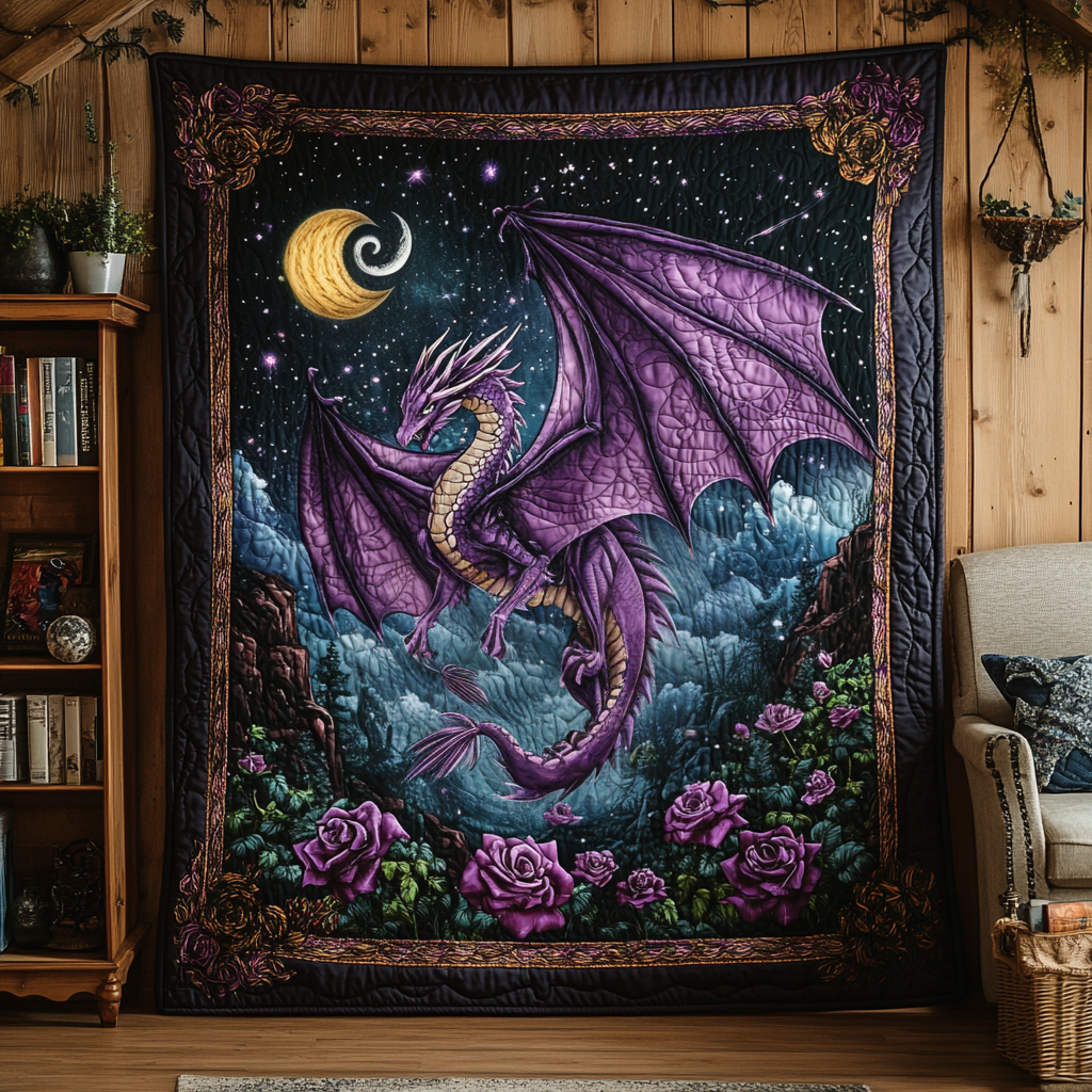 Night Dragon Quilted Blanket Best Couch Throw Blanket Dragon Presents For Men