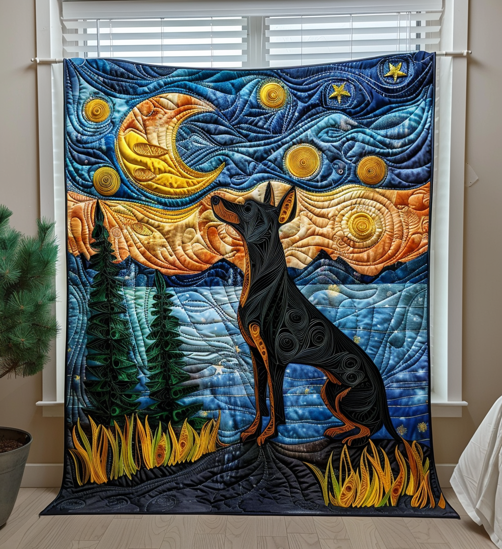 Night Dream Quilted Blanket Xmas Present For Dog Lovers