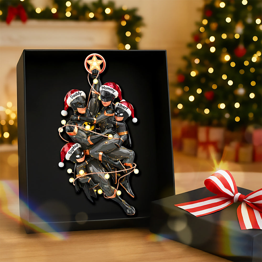 Night Hero Family Tree Ornament, Personalized Gifts For Family - Cute Christmas Tree Gift Idea