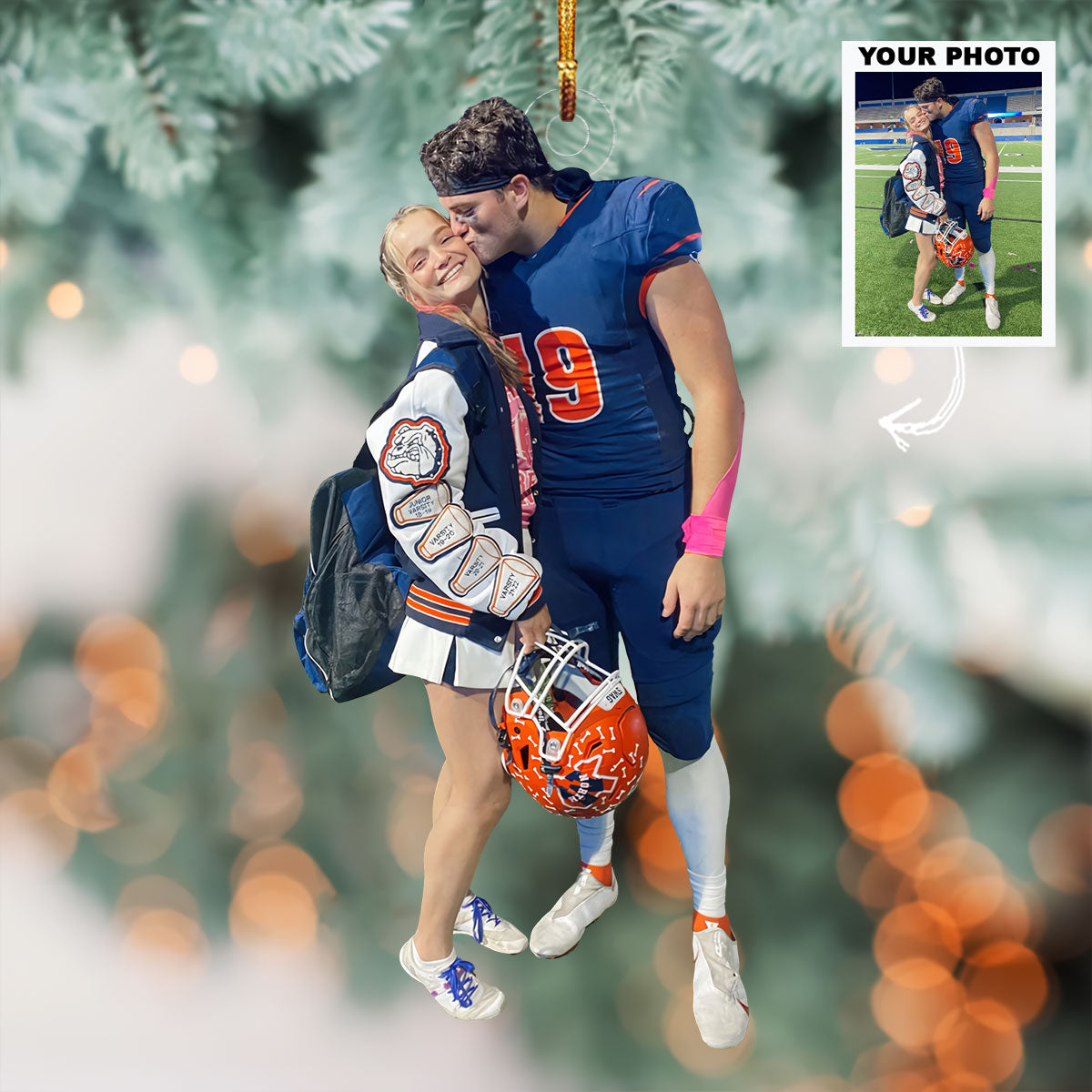Night Kiss Personalized Photo Mica Ornament Gift For Couple Family Members