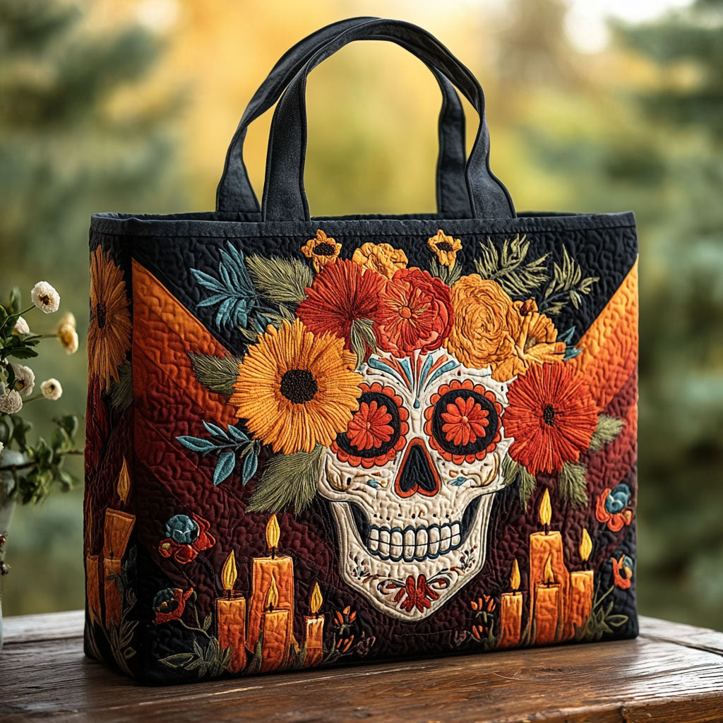Night of Memory Quilted Tote Bag Skull Stuff For Guys