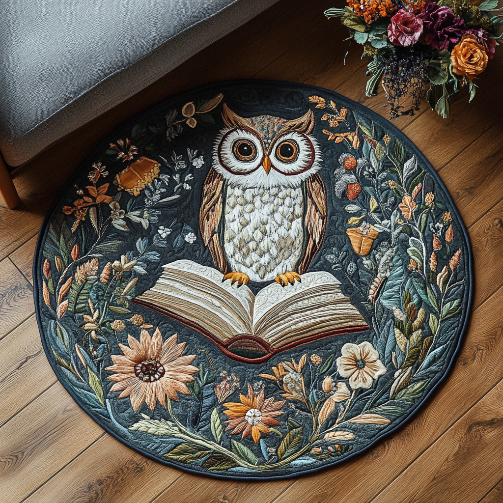 Night Owl Quilted Round Mat Foyer Decor Ideas Best Owl Gifts