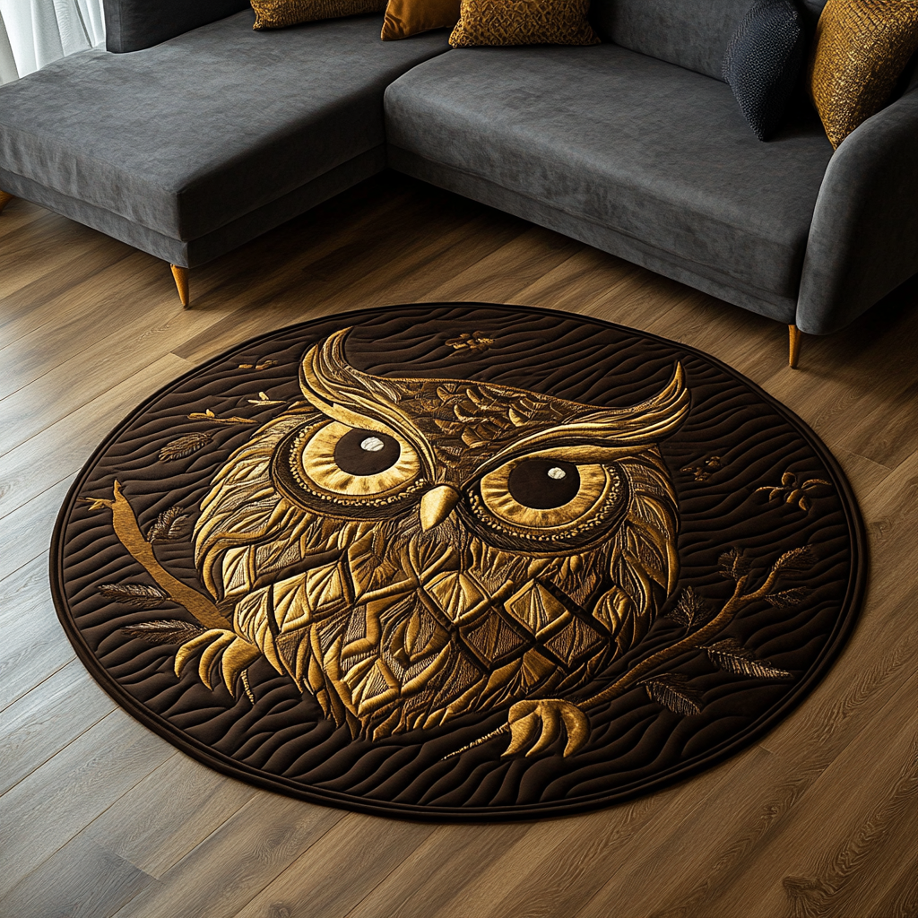 Night Owl Quilted Round Mat Front Door Idea Owl Gifts For Mom