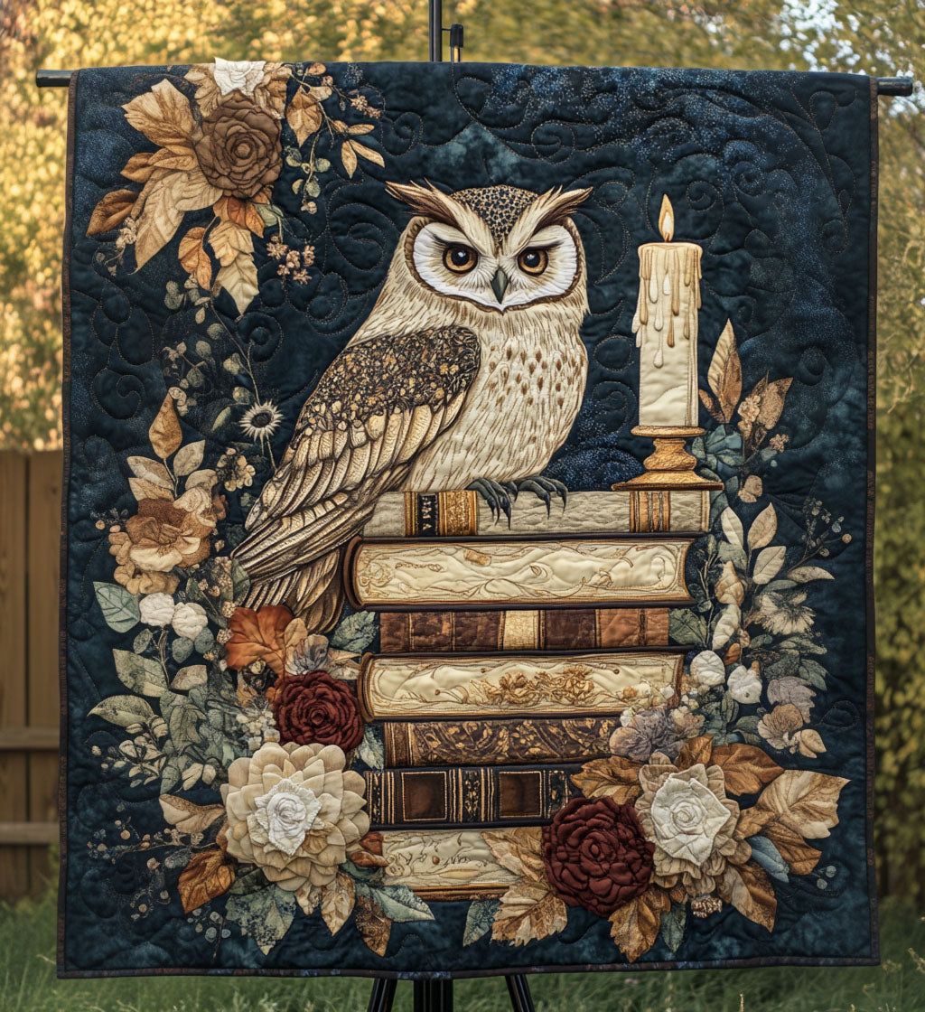 Night Owl Reads Quilted Blanket Gift For Owl Lover