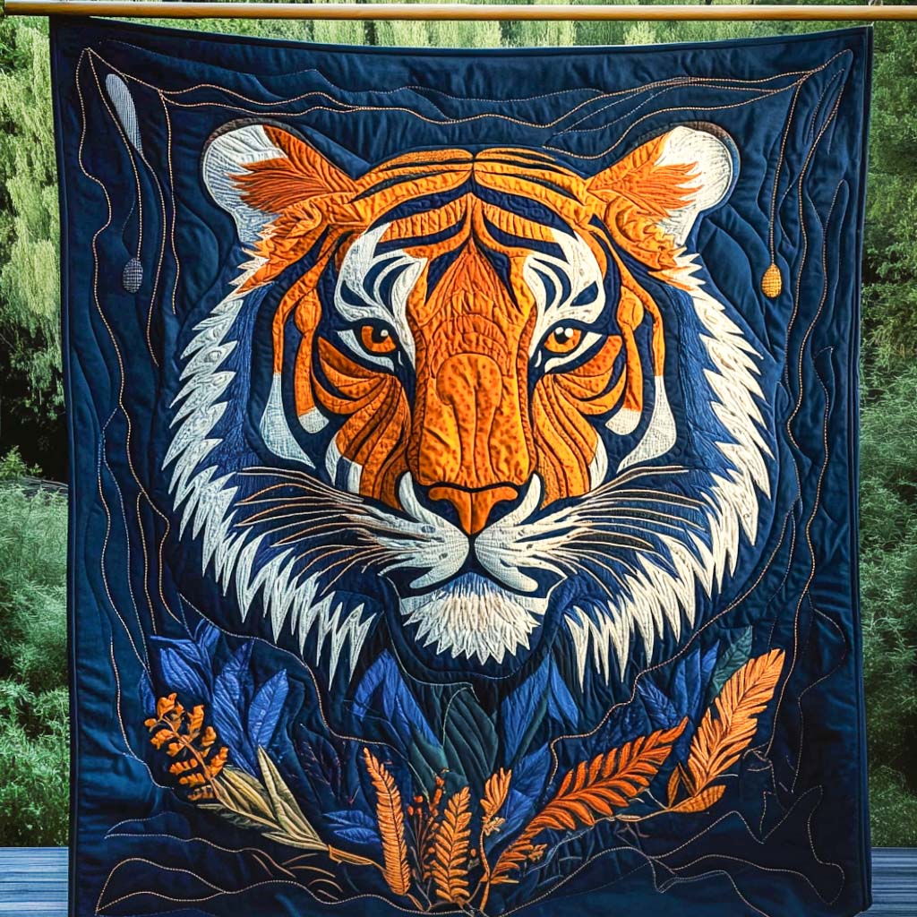 Night Protector Quilted Blanket  Tiger Blanket Unique Gift For Friend