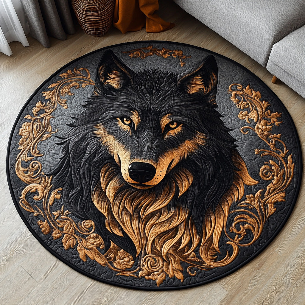 Night Prowler Quilted Round Mat Christmas Entryway Decor Christmas For Teens