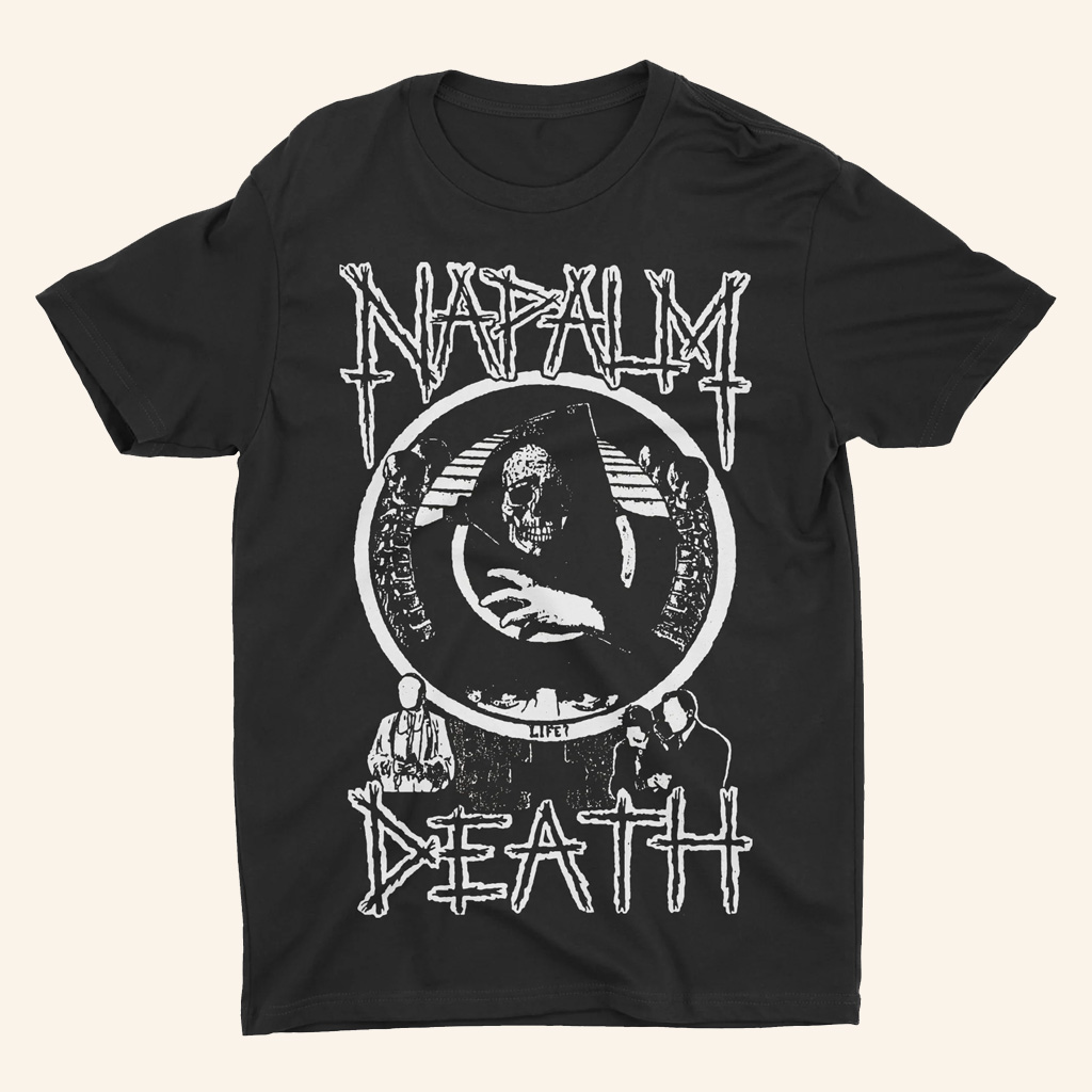 Night Shift Merch Napalm Death Life Black And White T-Shirt Gifts For Him