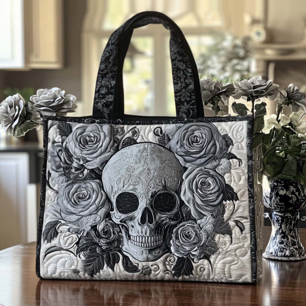 Night Skull Quilted Tote Bag Skull Presents For Her