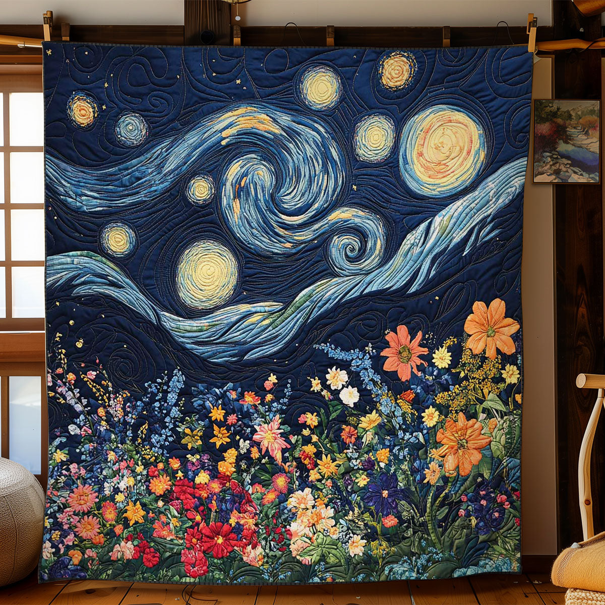 Night Sky Heart Quilt Trendy Quilt Blanket Gift for Modern Home