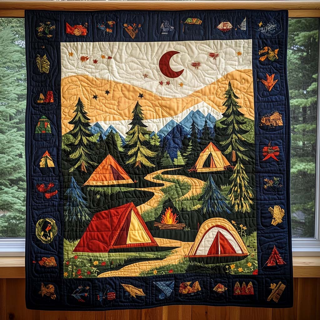 Nightfall Camp Quilted Blanket Camping Gifts For Couples
