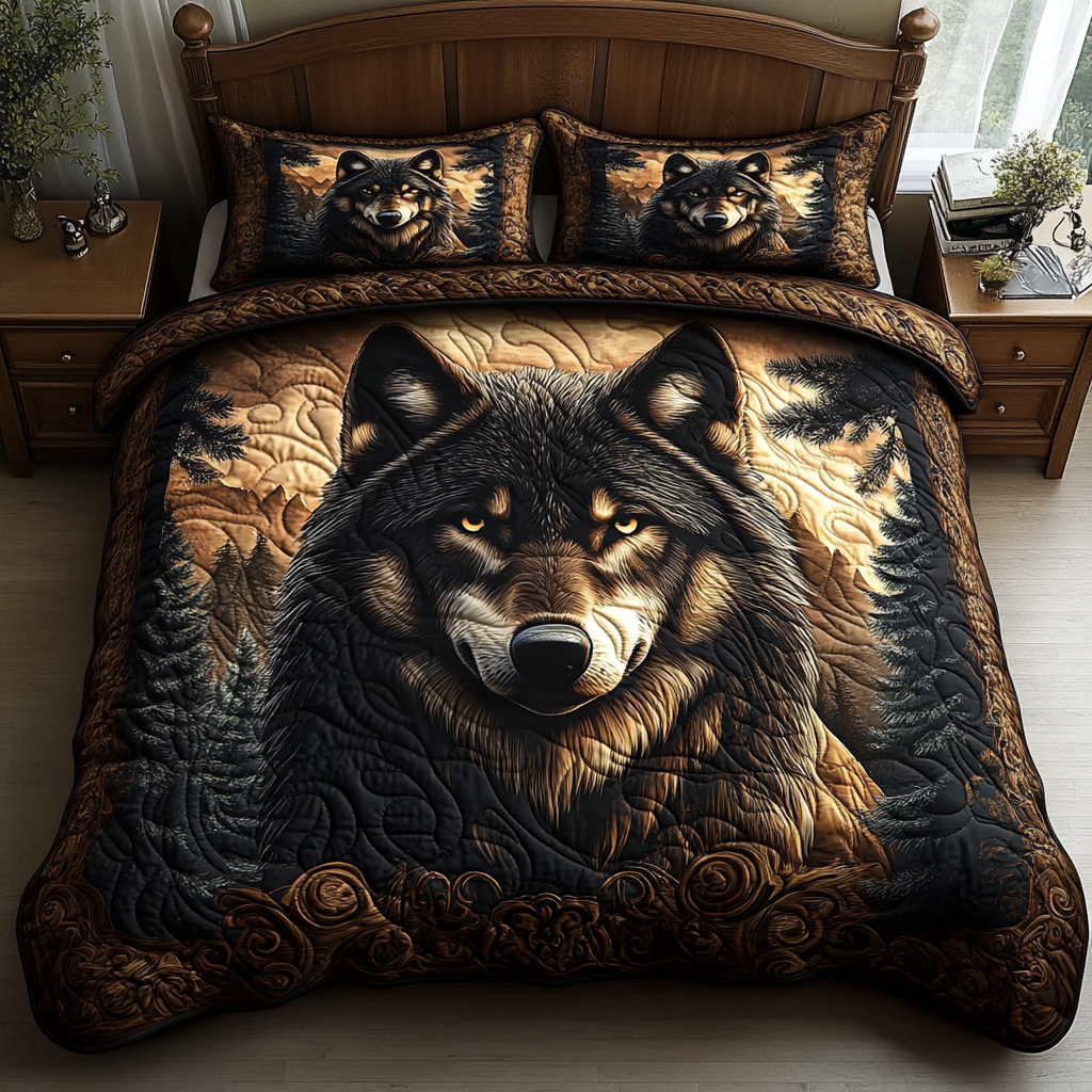 Nightfall Howl Quilt Bedding Set Bedroom Sets Queen Father Daughter Gifts For Dad