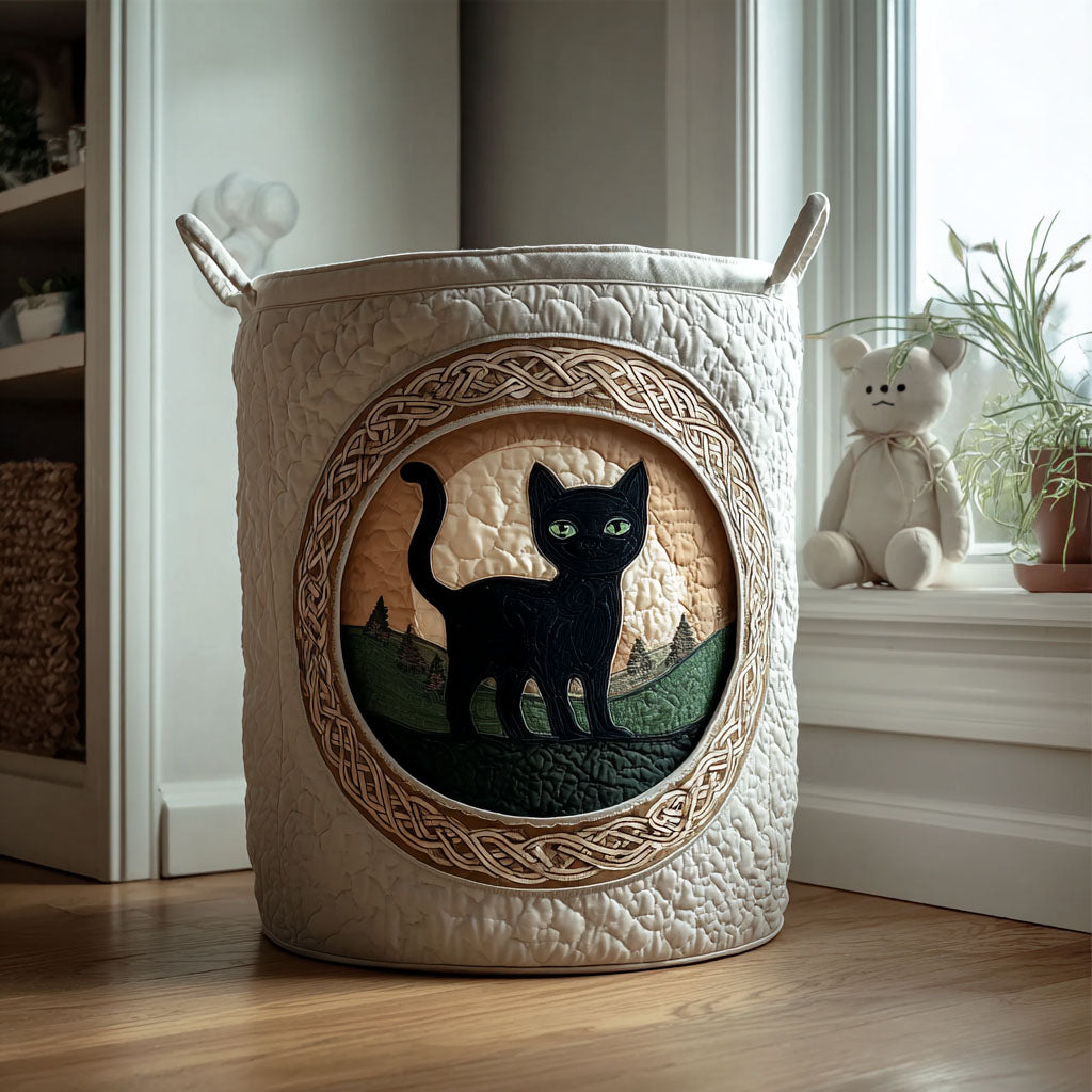 Nightfall Wanderer Quilted Laundry Basket Modern Quilted Laundry Basket for Minimalist Decor