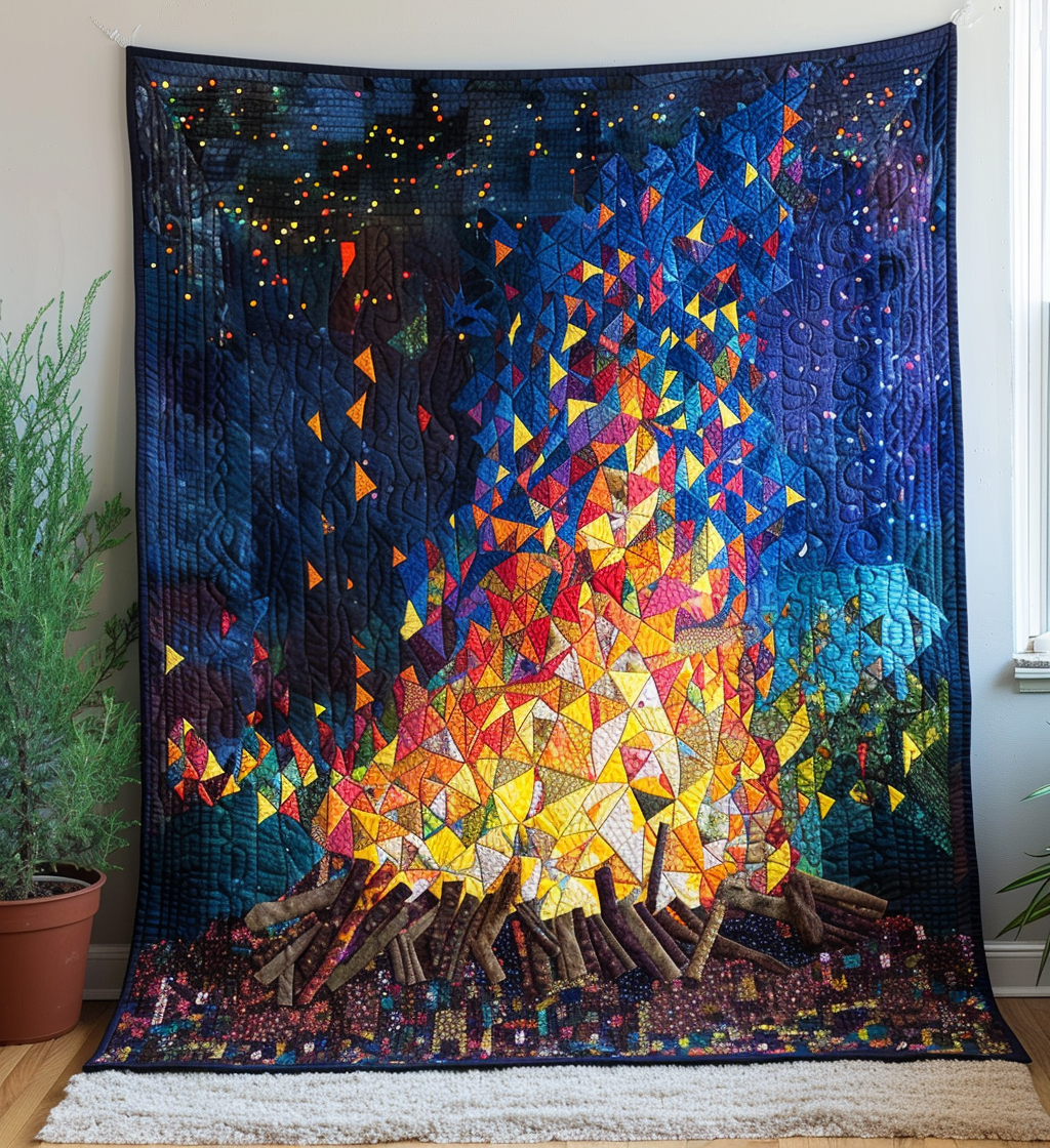 Nightfire Comforter Quilted Blanket Gifts For Camping Lovers