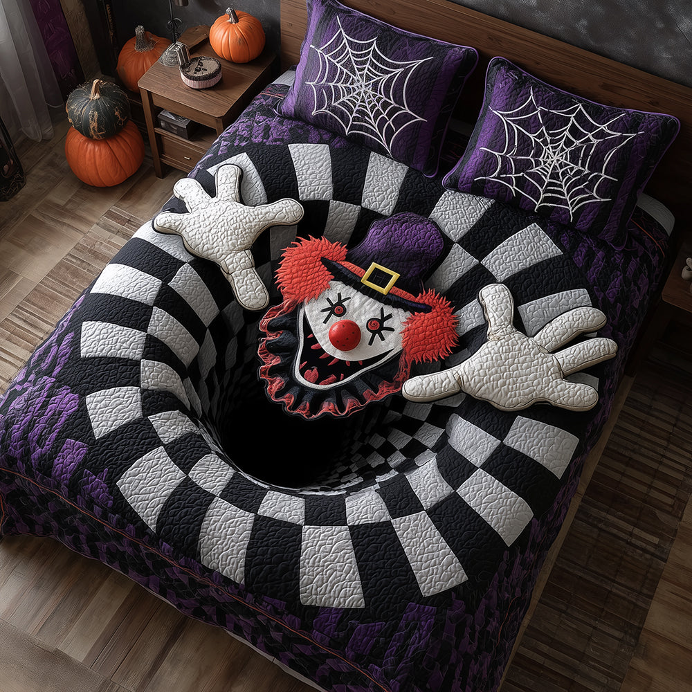 Nightmare Clown Quilted Bedding Set Halloween Bedding Sets Gift For Family