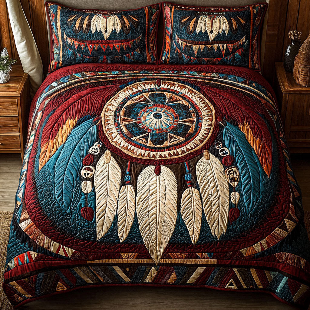 Nighttime Guard Quilted Bedding Set Holiday Season Duvet Cover Set Best Native American Gifts