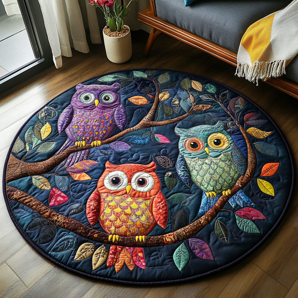 Nighttime Harmony Quilted Round Mat Entrance Way Ideas Flower Lily Presents Gifts