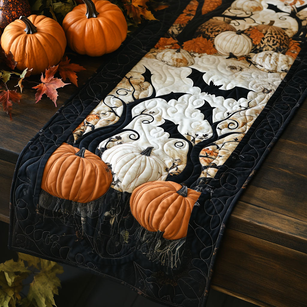 Nightvine Glow Quilted Table Runner Spooky Runners Gothic Halloween Table Decor