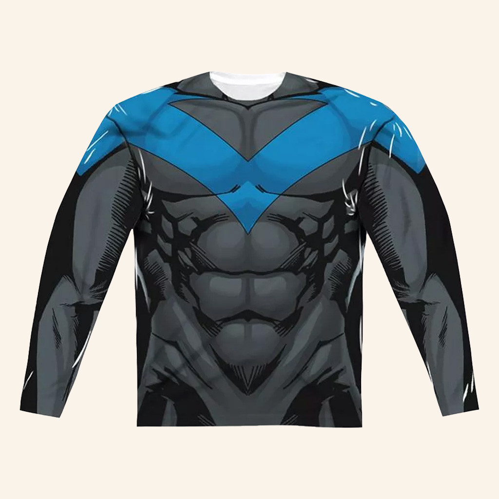 Nightwing Long Sleeve Compression Shirt Batman Rash Guard Gifts For Brother Nightwing Long Sleeve Compression Shirt Batman Rash Guard Gifts For Brother