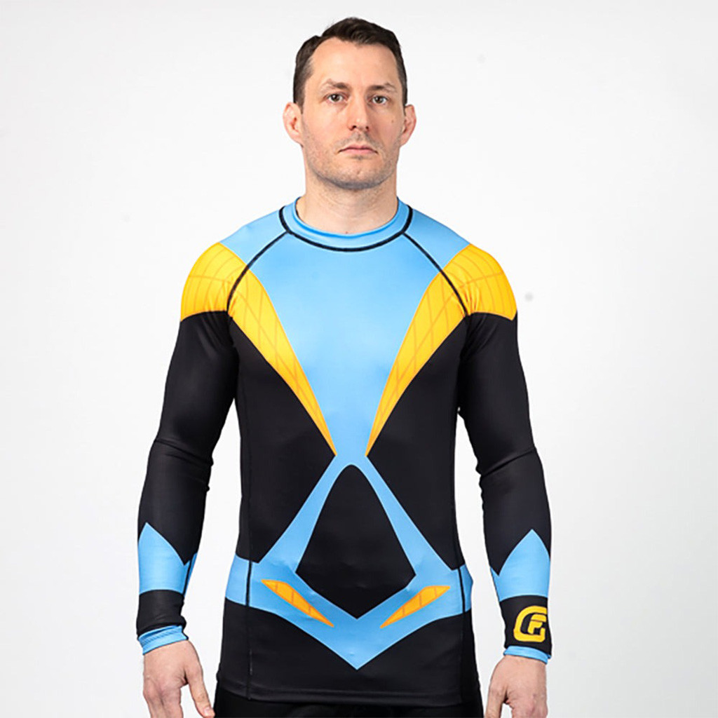 Nightwing Long Sleeve Compression Shirt Disco BJJ Rash Guard Gift Ideas For Him Nightwing Long Sleeve Compression Shirt Disco BJJ Rash Guard Gift Ideas For Him