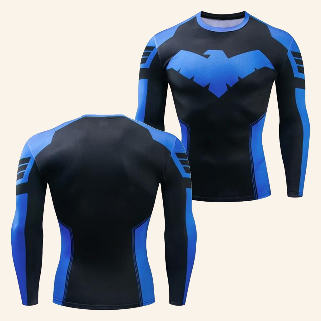 Nightwing Long Sleeve Compression Shirt Symbol Bird Rash Guard Gifts For Husband Nightwing Long Sleeve Compression Shirt Symbol Bird Rash Guard Gifts For Husband