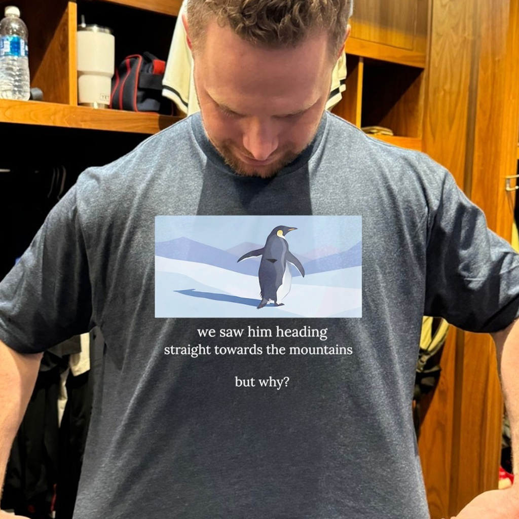 Nihilist Penguin We Saw Him Heading Straight Towards The Mountains But Why Shirt Dad Gifts