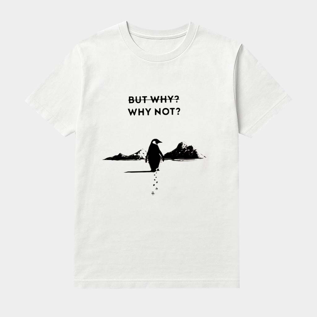 Nihilist Penguin Why Not Graphic Shirt Funny Penguin Meme Clothing Gifts For Meme Lovers