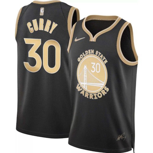 Nike 30 Stephen Curry Golden Black State Warriors Jersey Basketball Enthusiast Gifts