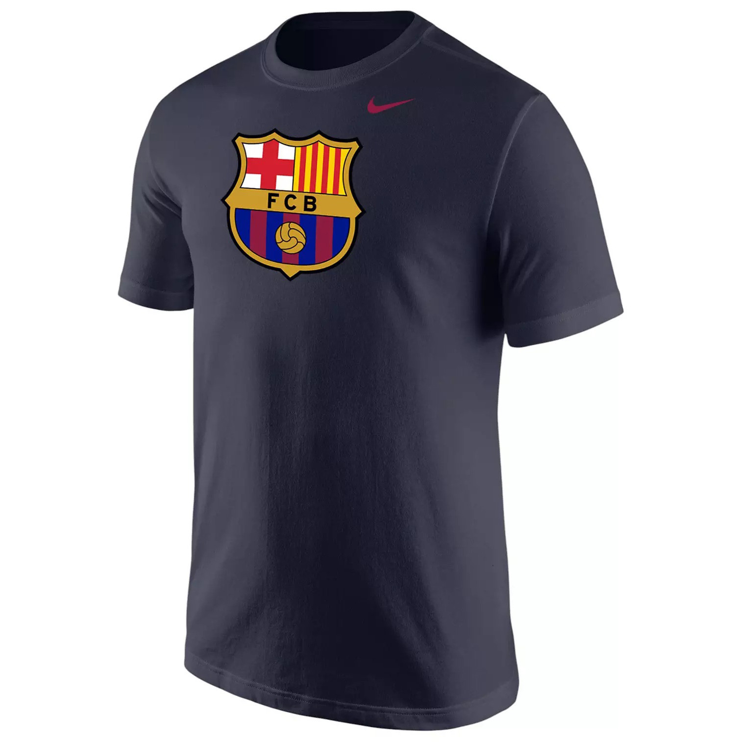 Nike Men's FC Barcelona Navy Logo Core T-Shirt Best Gift For Football Lovers