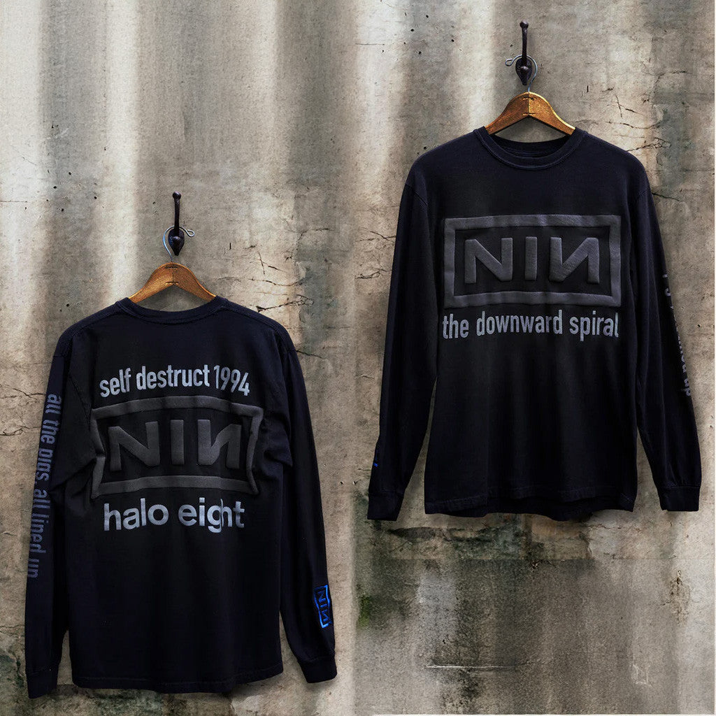 NIN Peel It Back Tour Merch 1994 Self Destruct Tour Long Sleeve T-Shirt Nine Inch Nails Merch NIN Peel It Back Tour Merch 1994 Self Destruct Tour Long Sleeve T-Shirt Nine Inch Nails Merch