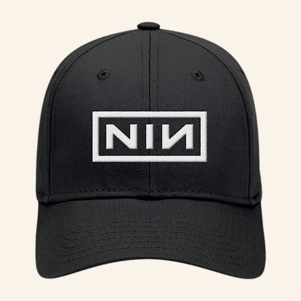 NIN Peel It Back Tour Merch Embroidered White Logo Baseball Cap Nine Inch Nails Merch NIN Peel It Back Tour Merch Embroidered White Logo Baseball Cap Nine Inch Nails Merch