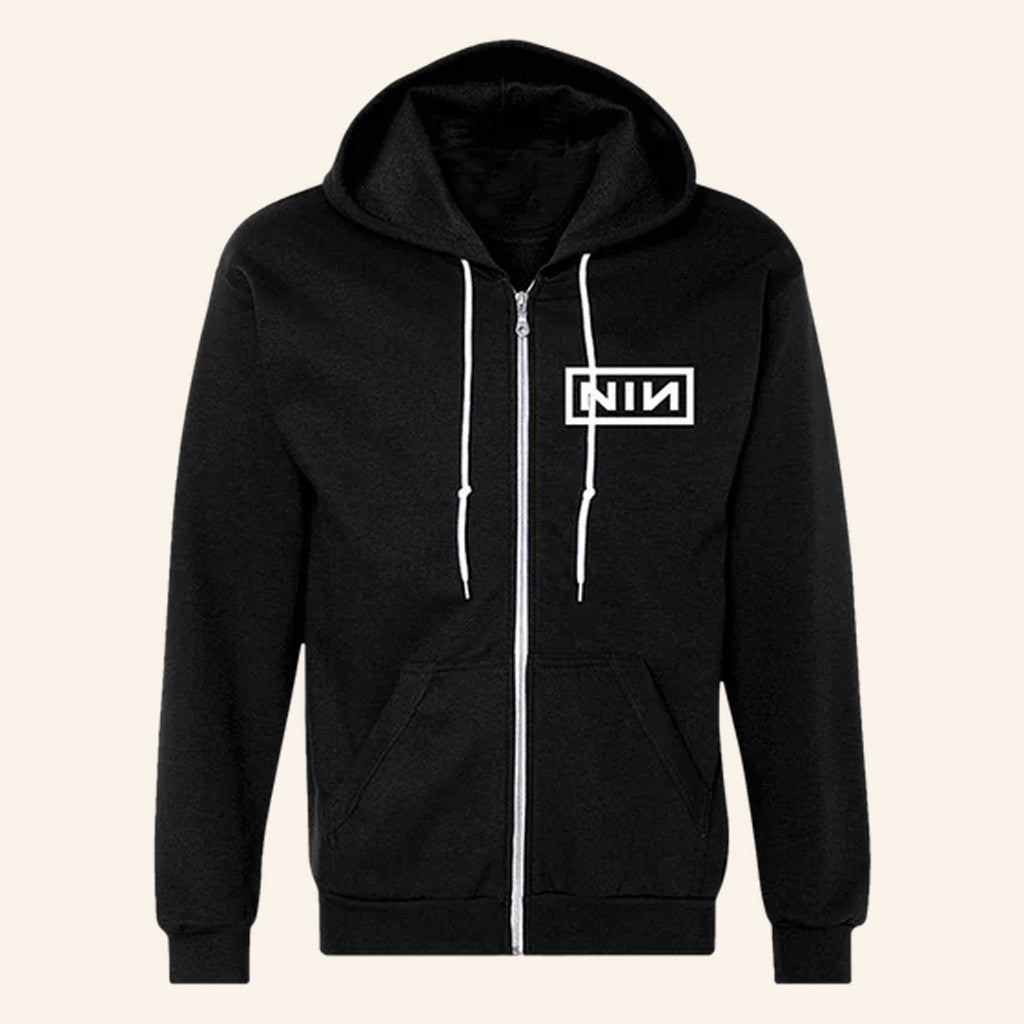 NIN Peel It Back Tour Merch Logo Zip Up Hoodie Nine Inch Nails Merch Gifts For Him