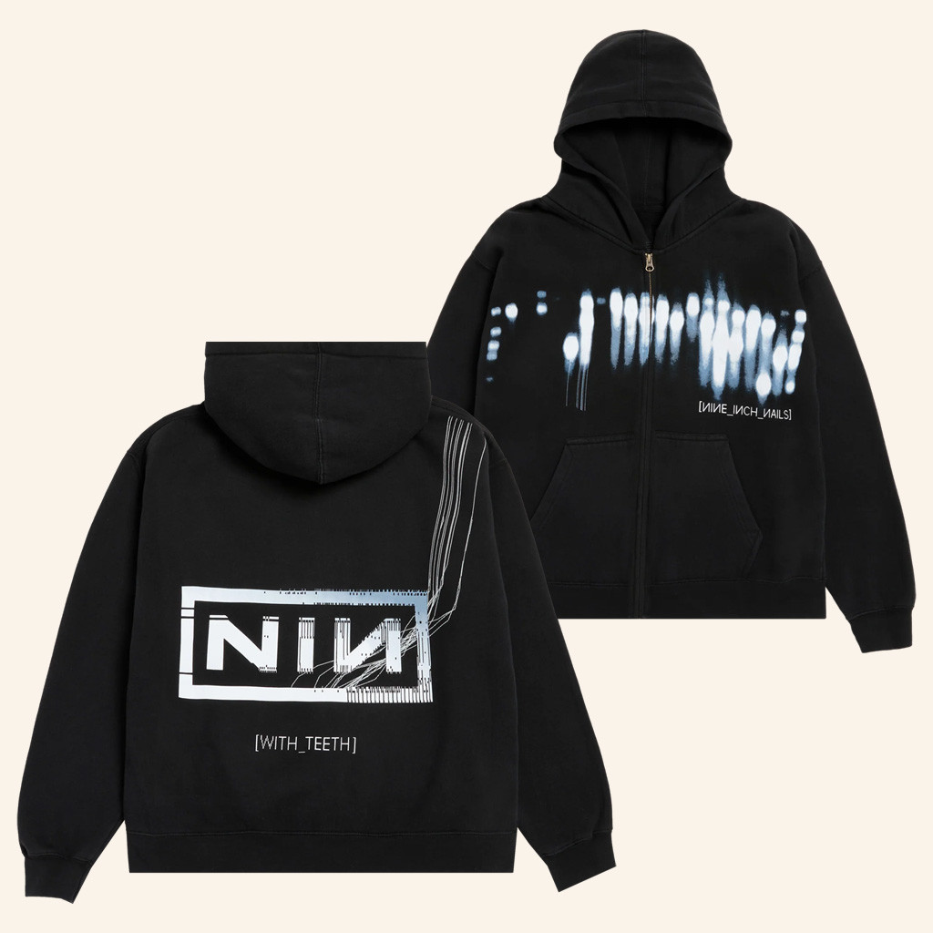 Nine Inch Nails Merch With Teeth 20 Zip Hoodie Gifts For Rock Music Lovers