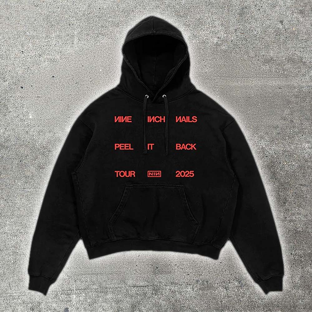Nine Inch Nails Peel It Back Tour 2025 Hoodie NIN Industrial Rock Concert Merch Best Gift For Friends
